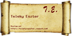 Teleky Eszter névjegykártya